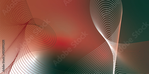 Dark textured noisy background featuring vibrant red, green and white abstract glowing gradient waves with soft blur effect for modern header, poster and banner design