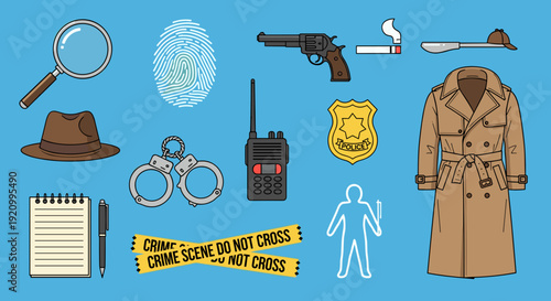 Detective Tools and Accessories for Investigation.