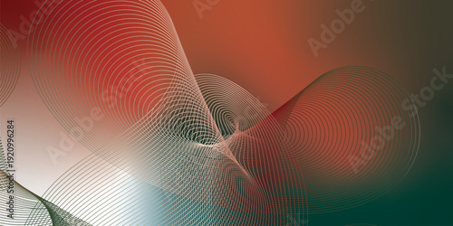 Dark textured noisy background featuring vibrant red, green and white abstract glowing gradient waves with soft blur effect for modern header, poster and banner design