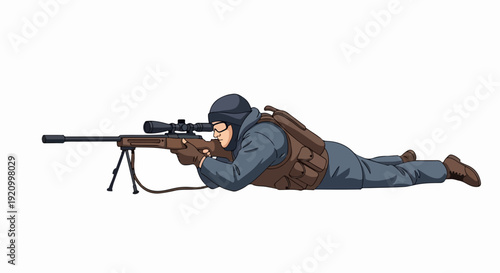 Lone sniper character emphasizing solitude