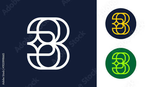 Perfect line B or M star logo