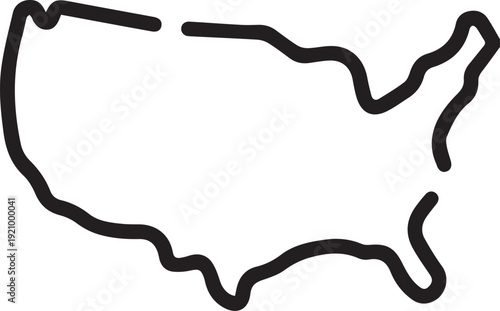 United States of America map icon. USA outline map