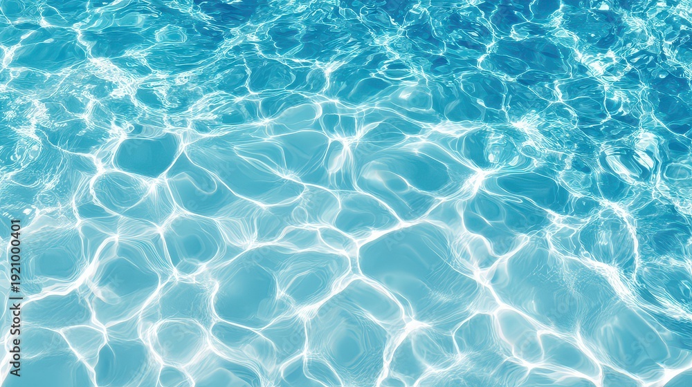 Obraz premium Abstract Turquoise Water Surface with Refraction Patterns and Ripples