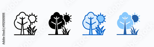 Plant Icon Sheet Multiple Style Collection Isolated Vector