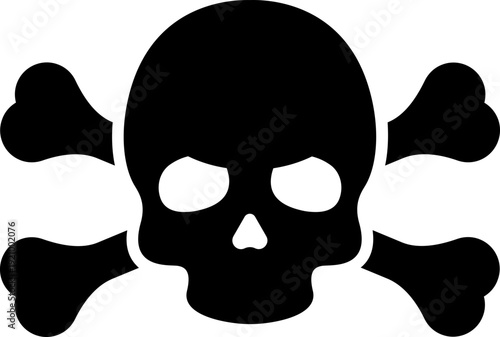 Skull Cross Bone Icon Collection Group with Pirate Symbol, Danger Sign, Poison Emblem, Hazard , Gothic Tattoo Design, Halloween Graphic for Sticker Logo Print Poster Banner.