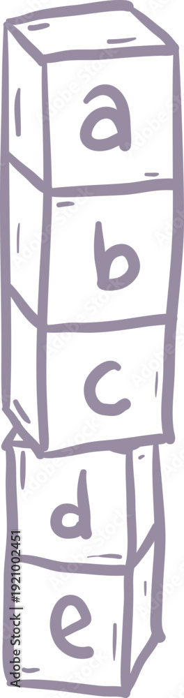 Fototapeta premium Alphabet Stack Tower, Whimsical Educational Baby Decor