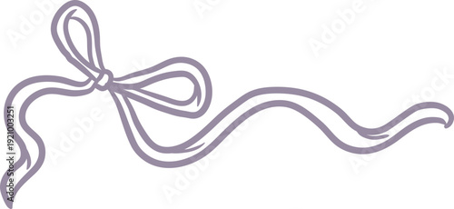 Ribbon Loop, Cute Whimsical Line Element