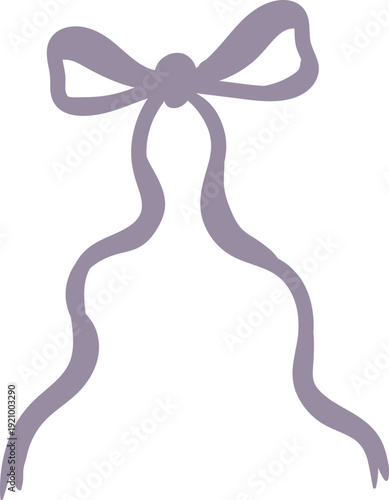 Curly Bow, Cute Decorative Ribbon Element