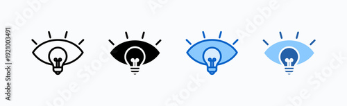 Vision Icon Sheet Multiple Style Collection Isolated Vector