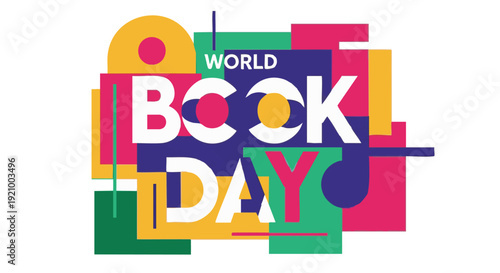 World Book Day colorful typography in vibrant abstract background with bold font for literacy promotion