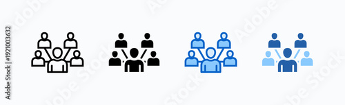 Influence Icon Sheet Multiple Style Collection Isolated Vector