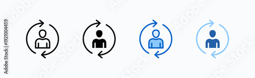 Adapt Icon Sheet Multiple Style Collection Isolated Vector