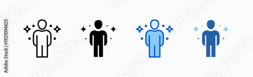 Charisma Icon Sheet Multiple Style Collection Isolated Vector