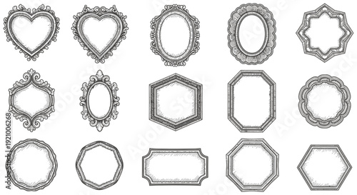 ornate frame shapes for photo collage or graphic design