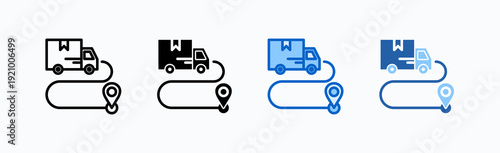 Route Icon Sheet Multiple Style Collection Isolated Vector