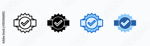 Stamp Icon Sheet Multiple Style Collection Isolated Vector