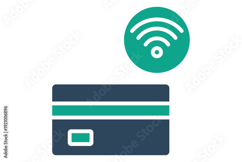 Tap to pay solid icon. Icon related to contactless. bank elements vector illustration. Transparent background