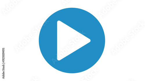 Blue Play Button Icon.