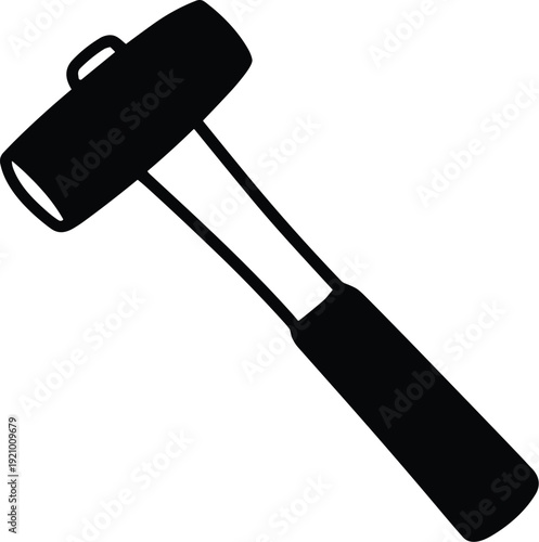 Sledge hammer black and white vector on white background.