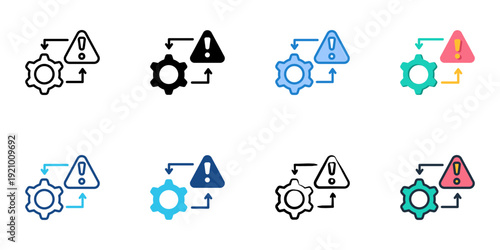 Crisis Management icons set multiple style collection. Editable stroke 
