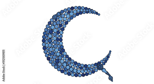 Foto Blue Mosaic Crescent Moon Shape Decoration.