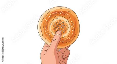 Hand Holding Donut with Sprinkles.