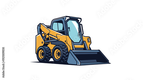 Yellow Skid Steer Loader Machine.