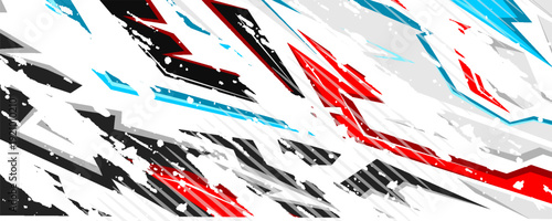 Car decal design vector. Graphic abstract stripe racing background kit designs for wrap vehicle, race car, rally, adventure and livery