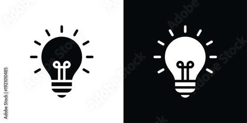 Lightbulb Icon Sheet Black And White