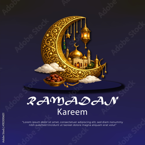 ramadan, islamic, islam, greeting, arabic, card, muslim, design, celebration, background, eid, mubarak, religion, vector, kareem, arabian, poster, mosque, illustration, traditional, holiday, holy, ara