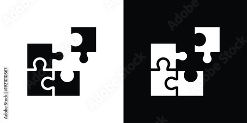 Puzzle Icon Sheet Black And White