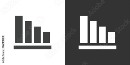 Declining Chart icon. Solid glyph series icon