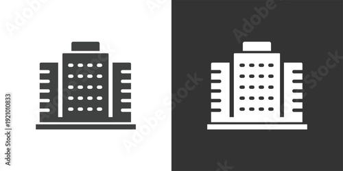 Office Building icon. Solid glyph series icon