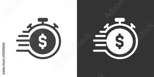 Time is Money icon. Solid glyph series icon