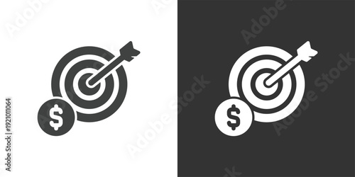 Financial Target icon. Solid glyph series icon
