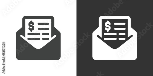 Electronic Invoice icon. Solid glyph series icon