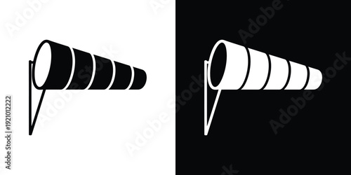Black and white megaphone on split background communication