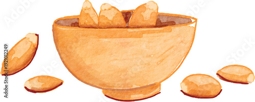 pistachio nuts kurma in a wooden bowl