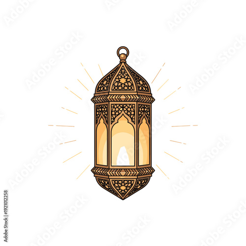 Ornate Islamic Lantern with Intricate Designs.