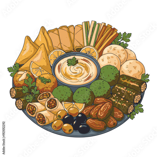 Assorted Appetizers and Finger Foods on Platter.