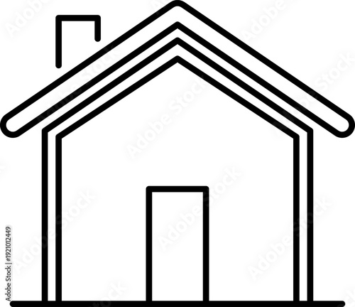 Modern House Outline Icon for Real Estate and Residential Design