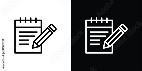 Notepad Icon Sheet Black And White