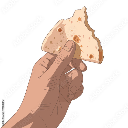 Hand holding cracker with sesame seeds.