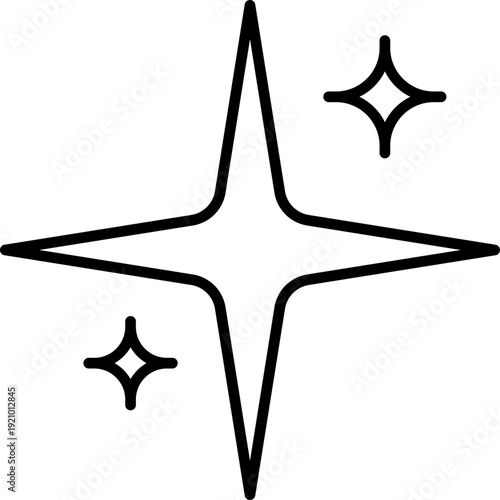 Shining Stars Line Icon for Magic and Success