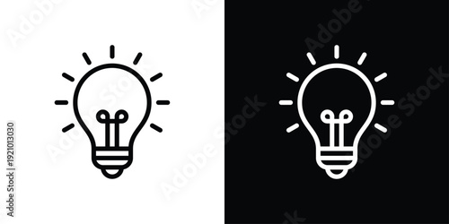 Lightbulb Icon Sheet Black And White