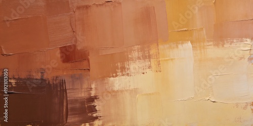 Warm abstract paint swatches background with terracotta and ochre textured brushwork, layered impasto, clean copyspace for banner header