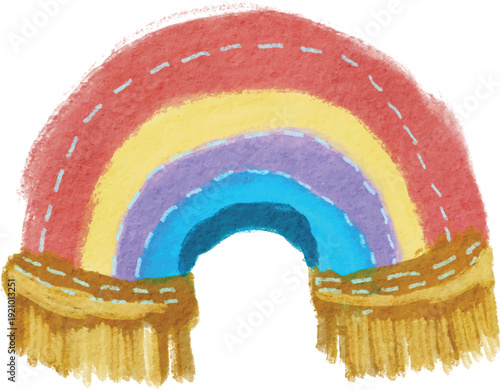 rainbow colored pencils isolated