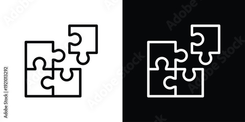 Puzzle Icon Sheet Black And White