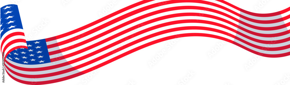 Obraz premium Elegant Ribbon-Style USA Flag