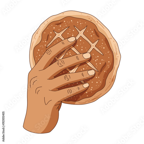 Hand holding a delicious homemade pie.